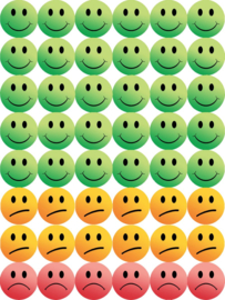 Grün Orange Rot Smiley - 48 Aufkleber