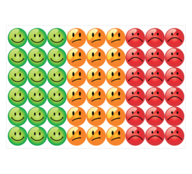 Belohnungssticker Grün Orange Rot Groß 19mm - 54 Sticker