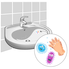 Vask hænderne klistermærke - sæt 2