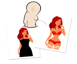 Toilet Sticker Pin-Up med farveændringer – 3 Stickers