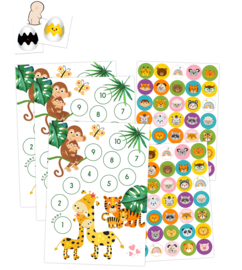 Jungle-belønningssystem inkl. 2 misfarvende tisse-klistermærker