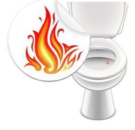 Toilet Stickers On Fire - 2 Stickers
