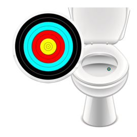 Toilet Stickers Bullseye Color - 2 Stickers