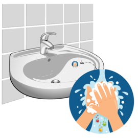 Vask hænderne klistermærke - sæt 4