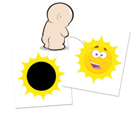 Toilet Stickers SUN, som skifter farve – Sæt med 3 Stickers