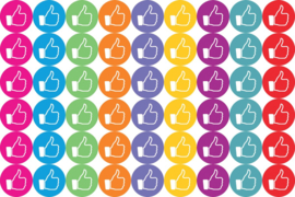 Belohnungssticker Daumen hoch - 19 mm - 54 Sticker