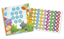 Plaskaarten met grote stickers - Feestende beestjes - Topkwaliteit