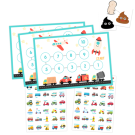 Vehicle reward chart incl 2 colour changing toilet stickers