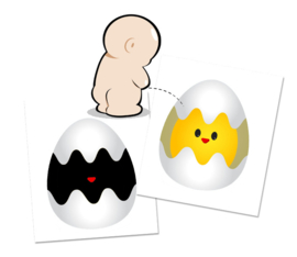 Colour Changing Potty Sticker Egg - 3 Stickers