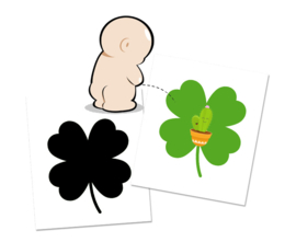 Colour Changing Potty Sticker Clover - 3 Stickers