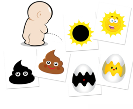 Børnetoilet Stickers, som skifter farve - Sæt med 3 Stickers