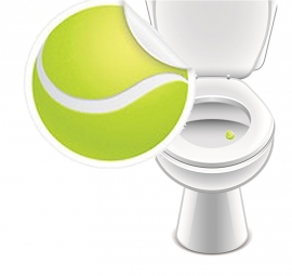 Toiletten Sticker Tennisball - 2 Sticker