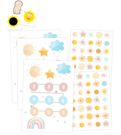 Système de récompense solide Sunshine avec 2 autocollants de décoloration pour le pipi