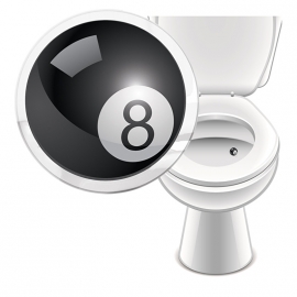 Toilet Stickers 8-Ball - 2 Stickers