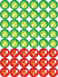 Like - Dislike Aufkleber - 48 Aufkleber