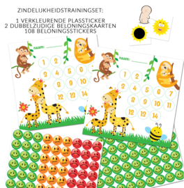 Belohnungssystem Dschungel + Große Aufkleber + Bunte Pinkelaufkleber Sonnenschein