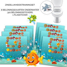 8 Beloningskaarten Onderwater + 320 stickers + Plassticker