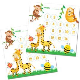 XL Beloningssysteem Jungle + Grote Stickers + 8 Verkleurende Plasstickers