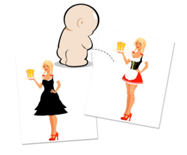 Autocollant changeant de couleur pour le pipi Beer Girl - 3 autocollants