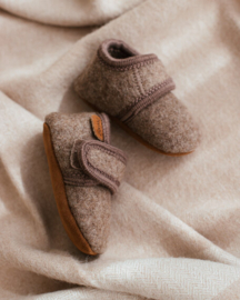 Enfant wollen slofjes walnut