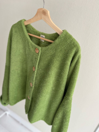 BADSTOF VEST DAMES KORT - APPEL GROEN