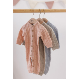 Feetje gebreid pakje blue melange 127