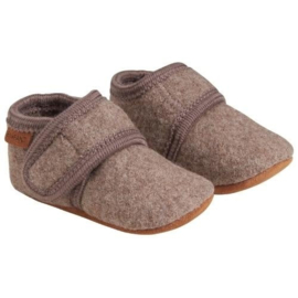 Enfant wollen slofjes walnut