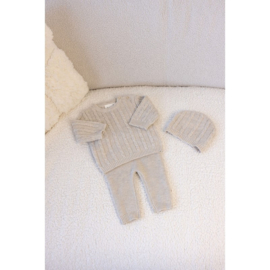 Feetje gebreid broekje taupe melange 135