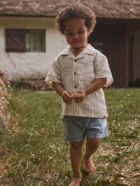 Lil' atelier blouse hagi coconut milk dusty blue 48