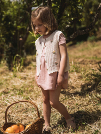 Lil' Atelier flora knit vest coconut milk 36
