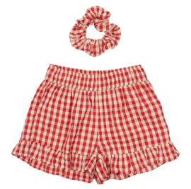 The new short poppy red check 32