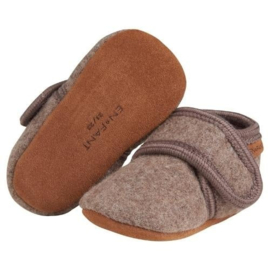 Enfant wollen slofjes walnut