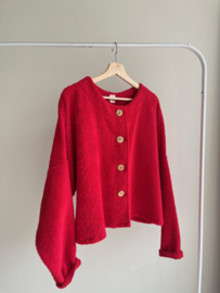 BADSTOF VEST DAMES KORT - RED