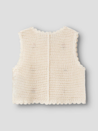 Lil' Atelier flora knit vest coconut milk 36