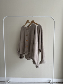 BADSTOF VEST DAMES KORT - SAND