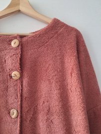 BADSTOF VEST DAMES LANG - DUSTY PEACH