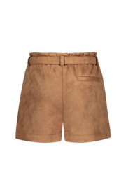 Flo short stretch suede look brown 103