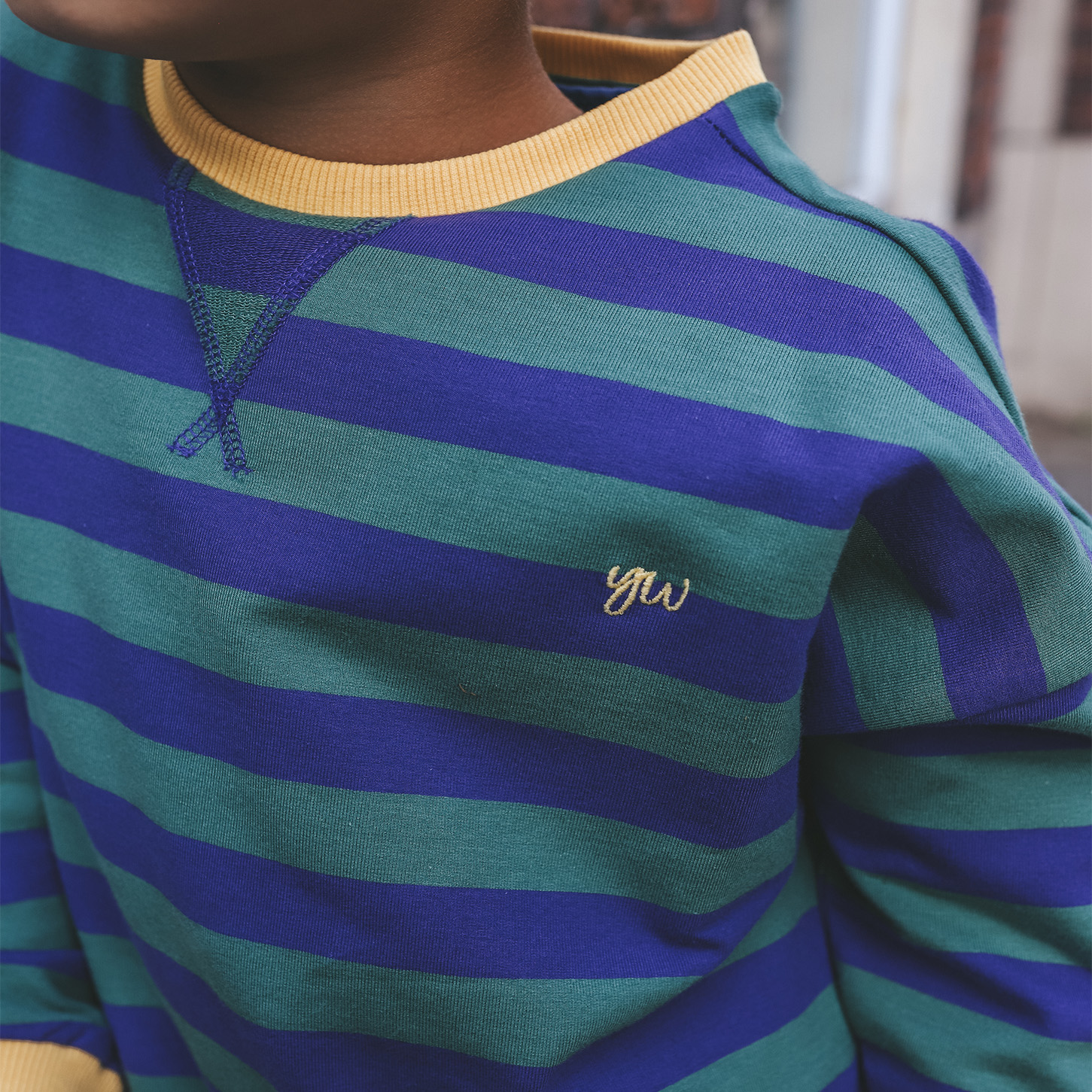 Your wishes mommy & me stripe sweater donker groen 46