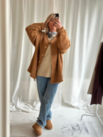 BADSTOF VEST DAMES LANG - CARAMEL