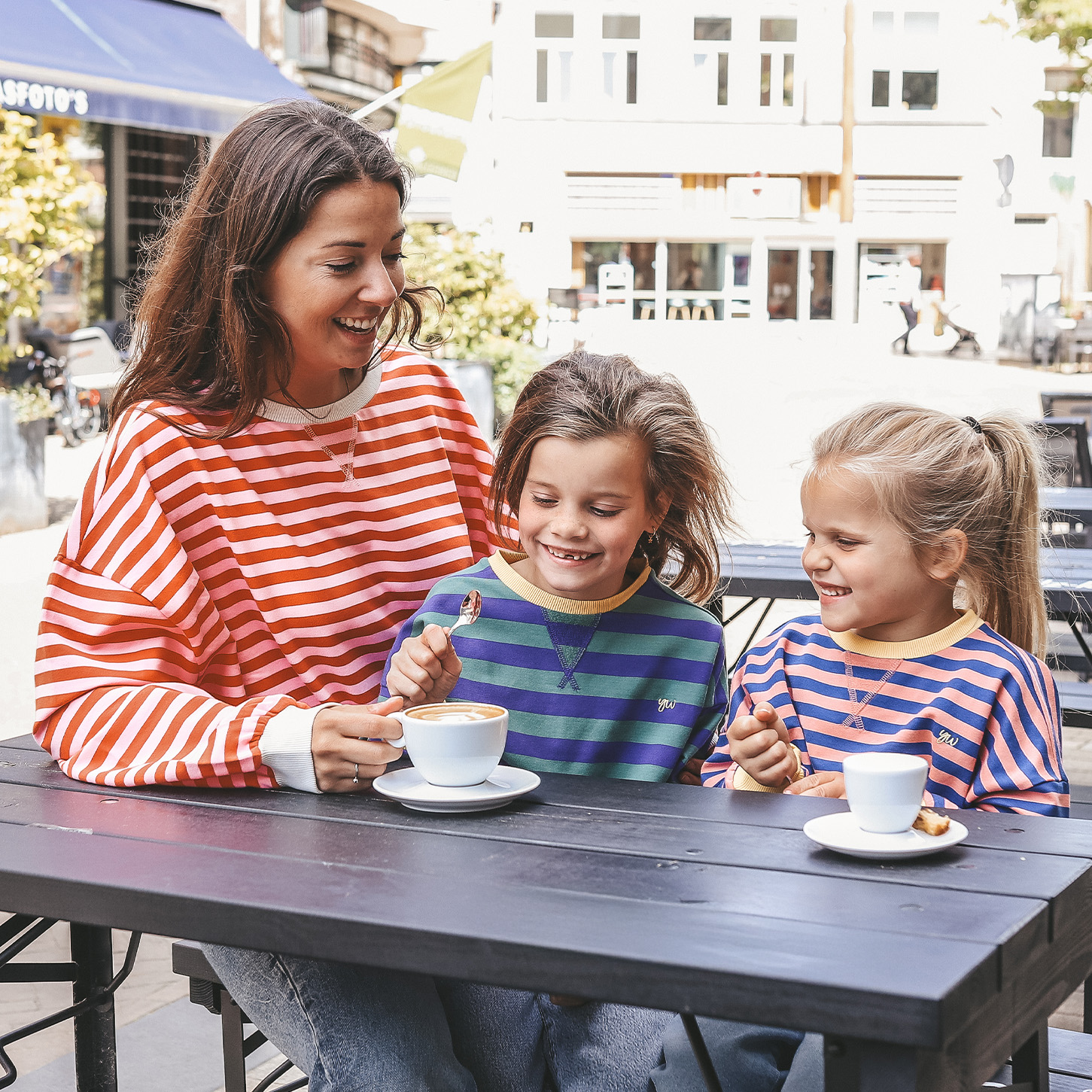 Your wishes mommy & me stripe sweater donker groen 46