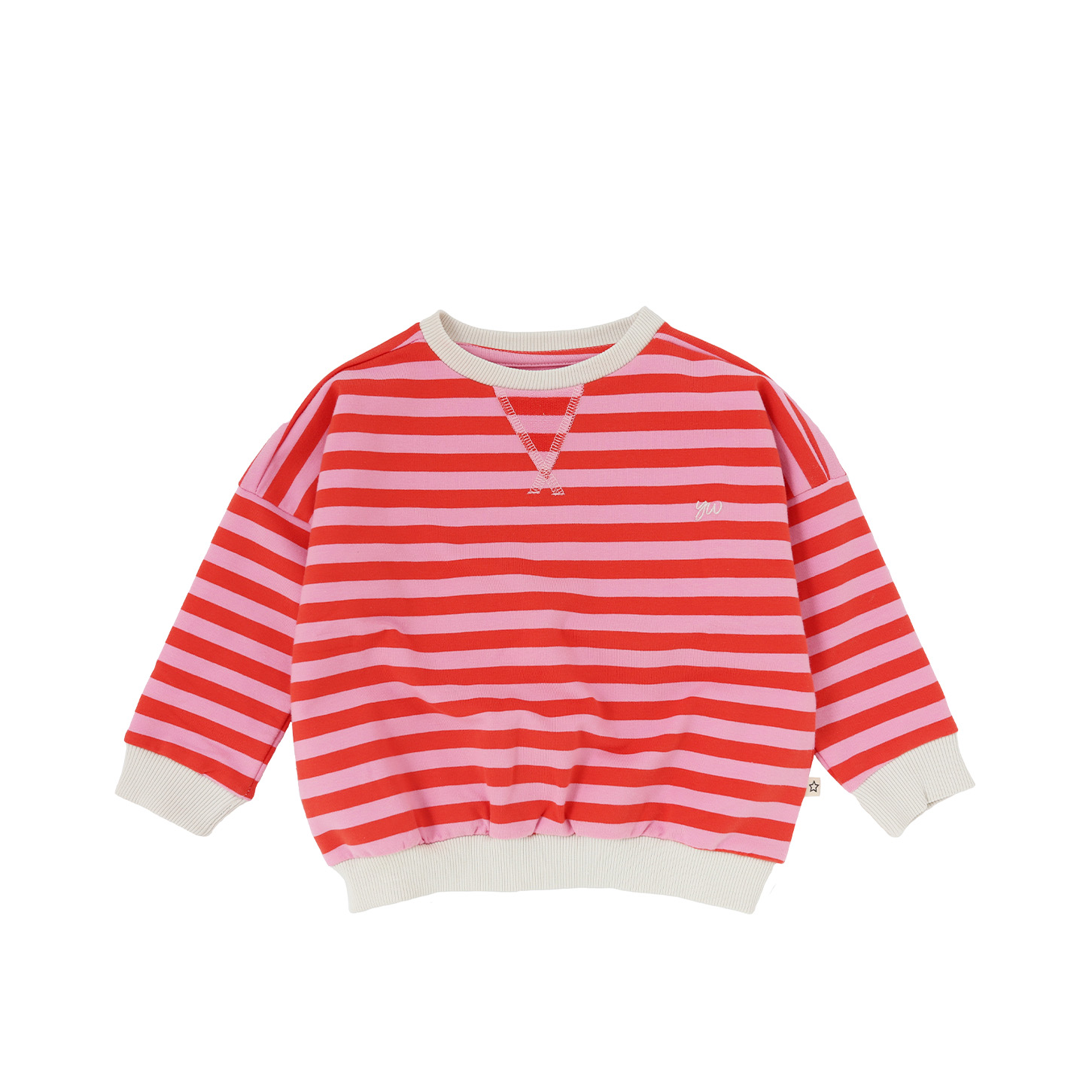 Your wishes mommy & me stripe sweater oranje roze 48