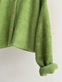 BADSTOF VEST DAMES KORT - APPEL GROEN