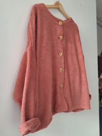 BADSTOF VEST DAMES LANG - DUSTY PEACH