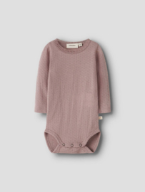 Lil' atelier merino wollen baby romper nora fawn 128