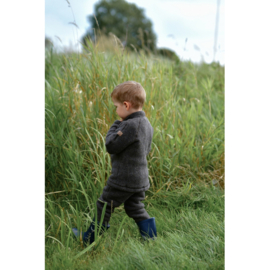 Mikk - line merino wollen baby jasje dark brown 07