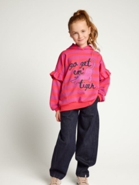 Looxs little capuchon sweater coral stripe 27