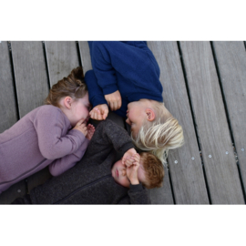 Mikk - line merino wollen baby jasje dark brown 07