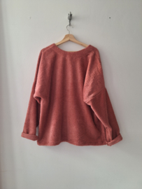 BADSTOF VEST DAMES LANG - DUSTY PEACH