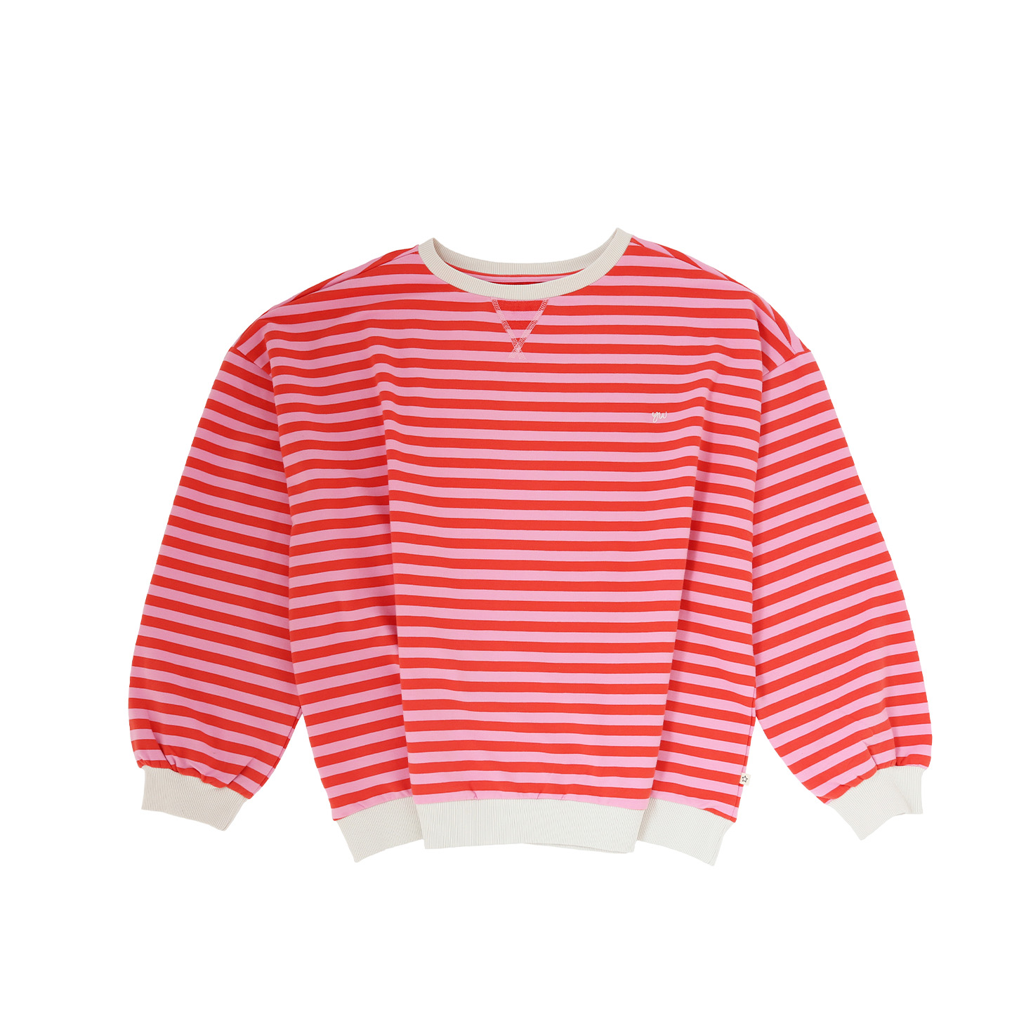 Your wishes mommy & me stripe sweater oranje roze 48