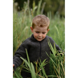 Mikk - line merino wollen baby jasje dark brown 07